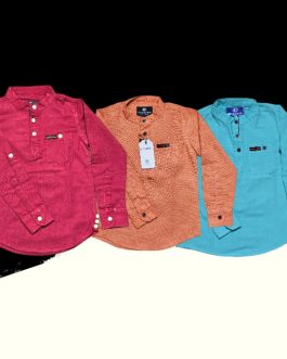 02-03 Years Long Sleeve Kids Kurta Shirt