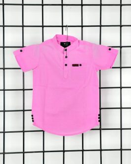 Light Pink Color Kid’s Short Sleeve Katua Shirt