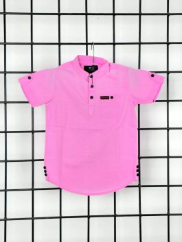 Light Pink Color Kid’s Short Sleeve Katua Shirt