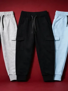 Kids Solid Cargo Trouser - 2 Year