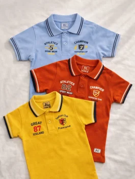 Kids Solid Polo T-Shirt Combo